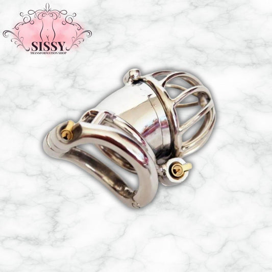 Cage de chasteté double verrouillage 65mm en acier inoxydable