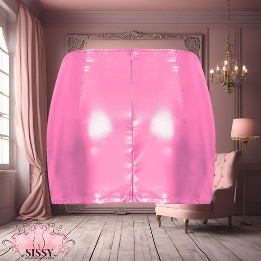 Mini jupe sissy brillante | Univers Bimbo & Séduction
