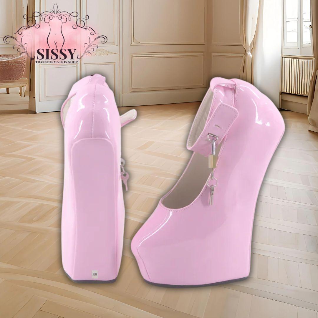 Wonderheel Ultra High Heel 8" Heelless Women Fashion Shoes Sexy Fetish High Heels lockable Padlocks Ankle Straps Platform Shoes