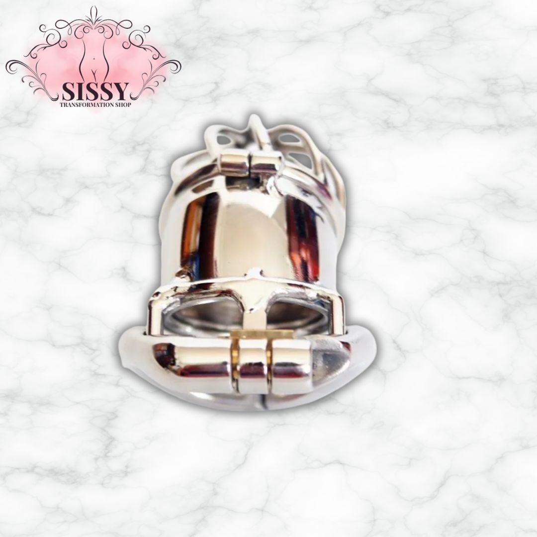 Cage de chasteté double verrouillage 65mm en acier inoxydable