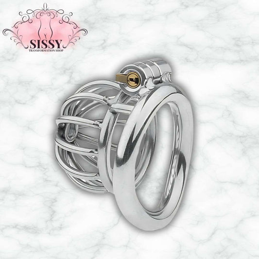 Cage de chasteté Nub en acier avec serrure et design sécurisé pour accessoires Sissy Transformation Shop