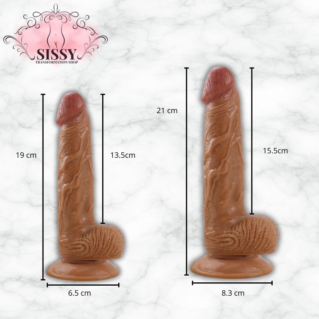 Gode Réaliste Doux de 21 cm avec texture réaliste et ventouse pour des sensations intenses