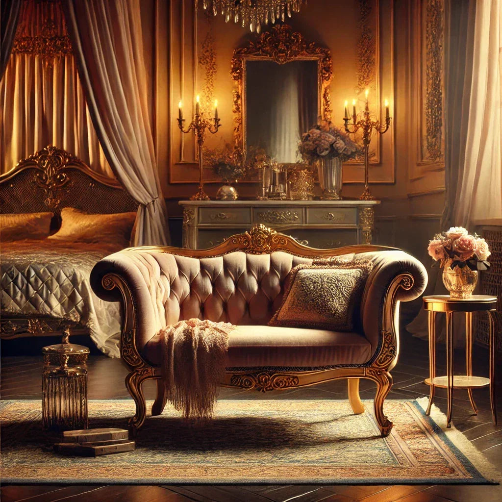 Une chambre dans un style boudoir évoquant la féminité