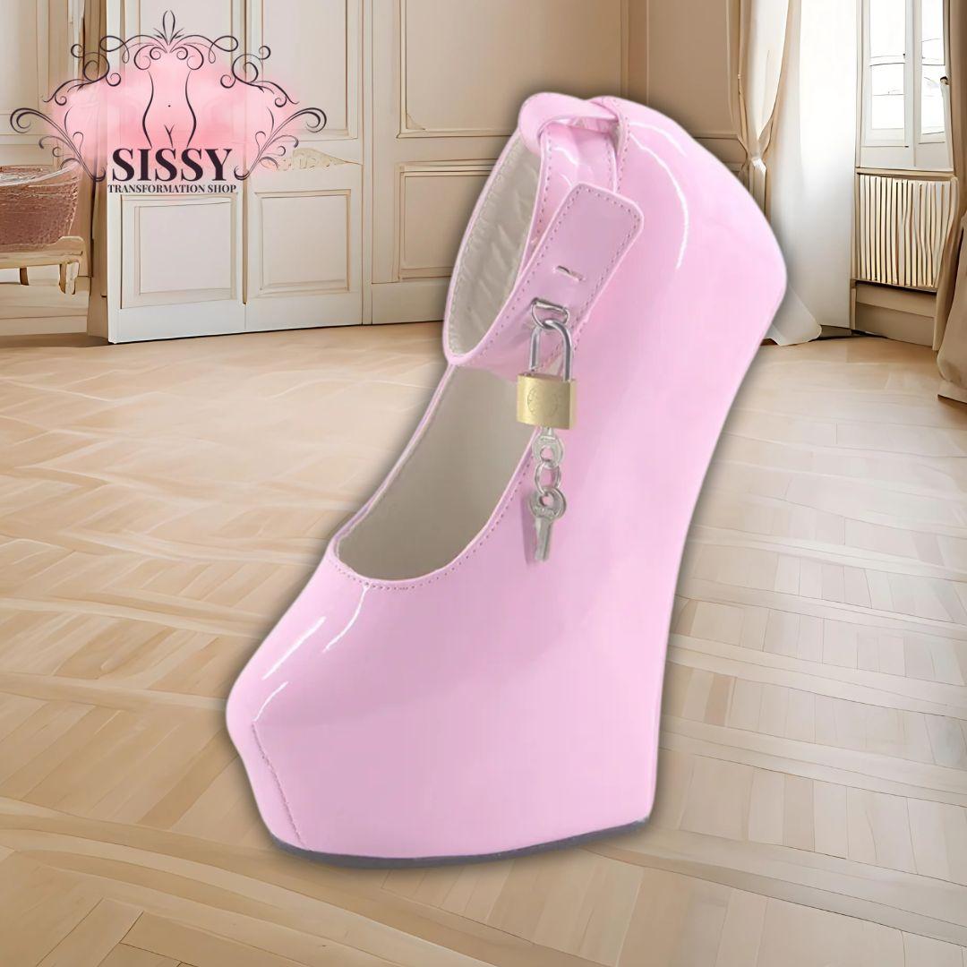 Wonderheel Ultra High Heel 8" Heelless Women Fashion Shoes Sexy Fetish High Heels lockable Padlocks Ankle Straps Platform Shoes