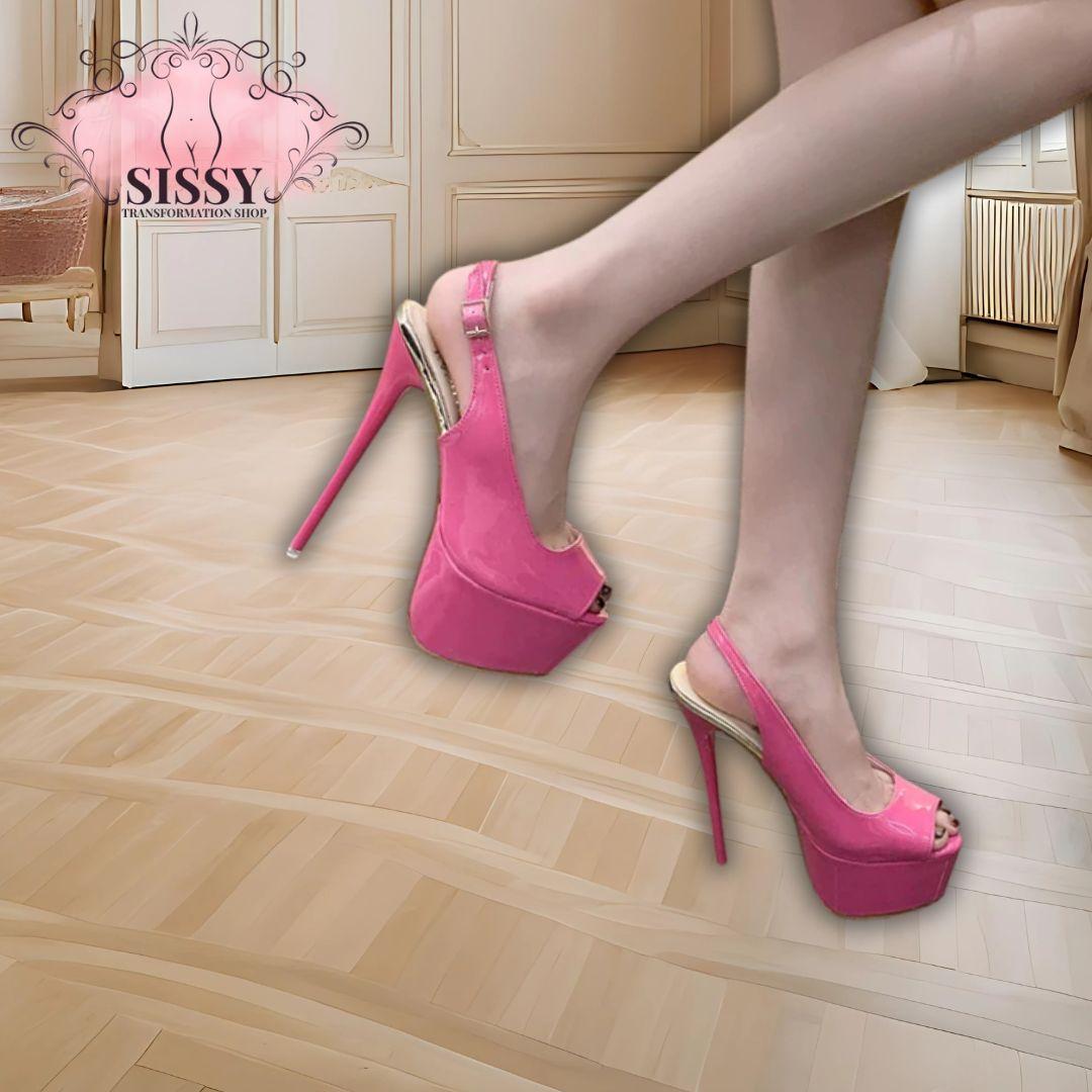 Aphixta 2024 Summer 16cm Super High Thin Heels Pumps Party Disco Dance Pumps Women Peep Toe 5.5cm Platform Girding Buckle