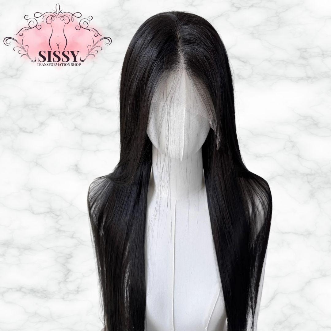 Black Wig 26inch 13x4 Lace Front Wig for Women Lolita Synthetic Wigs Black Hair for Daily Use Cosplay Party Heat-resistant Fiber