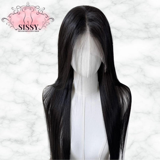 Black Wig 26inch 13x4 Lace Front Wig for Women Lolita Synthetic Wigs Black Hair for Daily Use Cosplay Party Heat-resistant Fiber