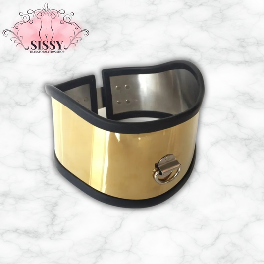 Collier de posture rigide doré – Harnais de cou en acier inoxydable