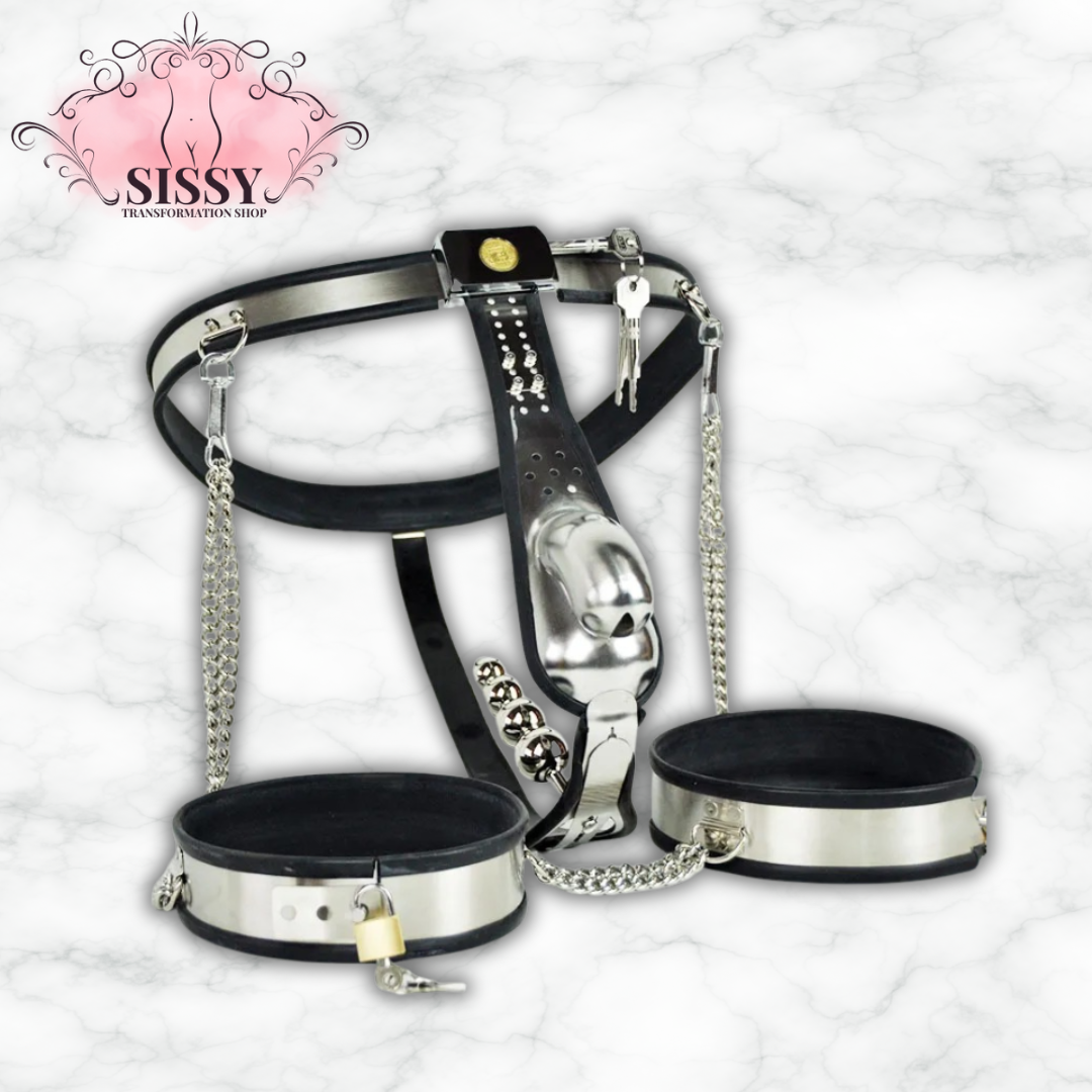 Ceinture de chasteté avec chaînes cuisses & clochettes