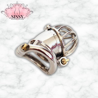 Cage de chasteté double verrouillage 65mm en acier inoxydable