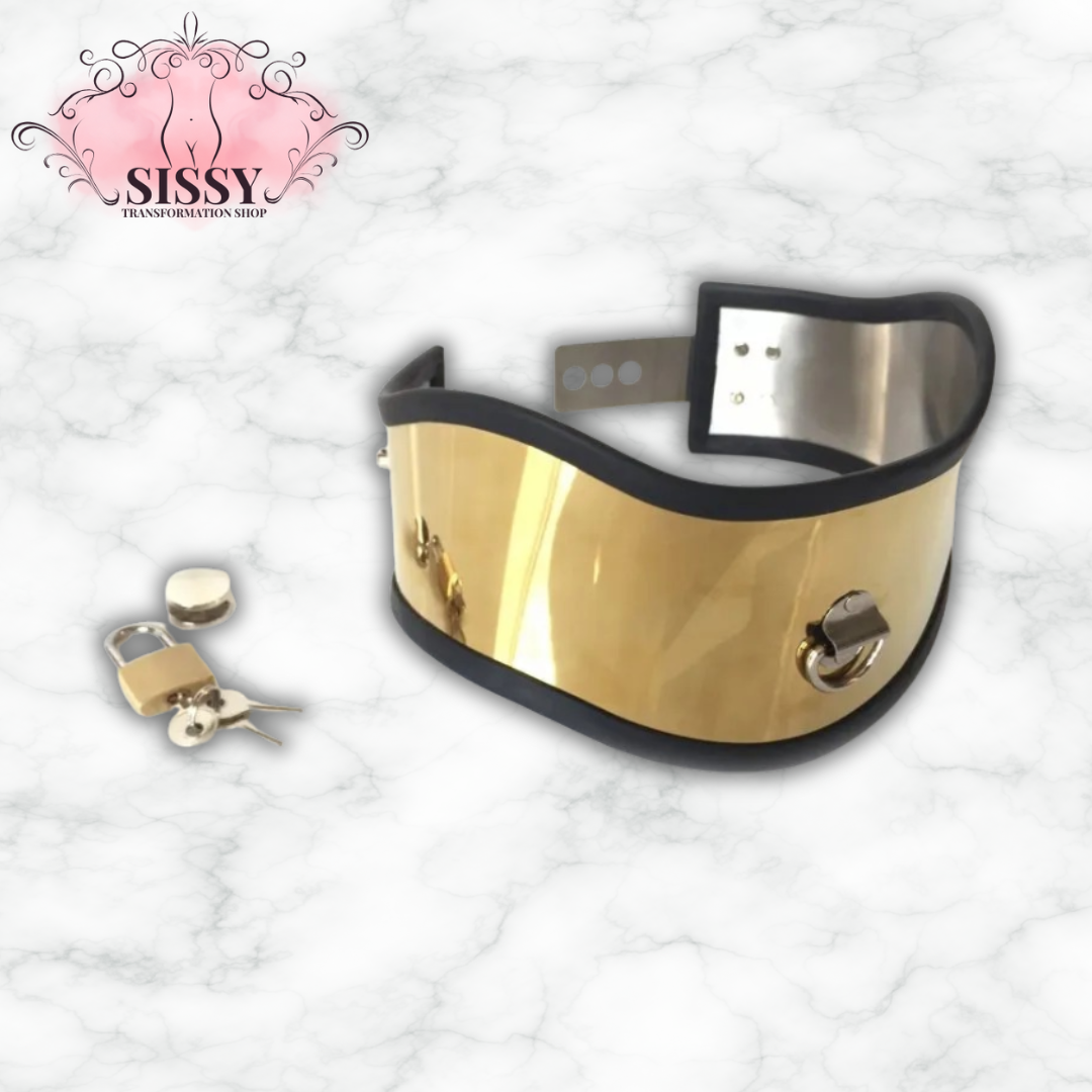 Collier de posture rigide doré – Harnais de cou en acier inoxydable
