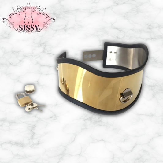 Collier de posture rigide doré – Harnais de cou en acier inoxydable