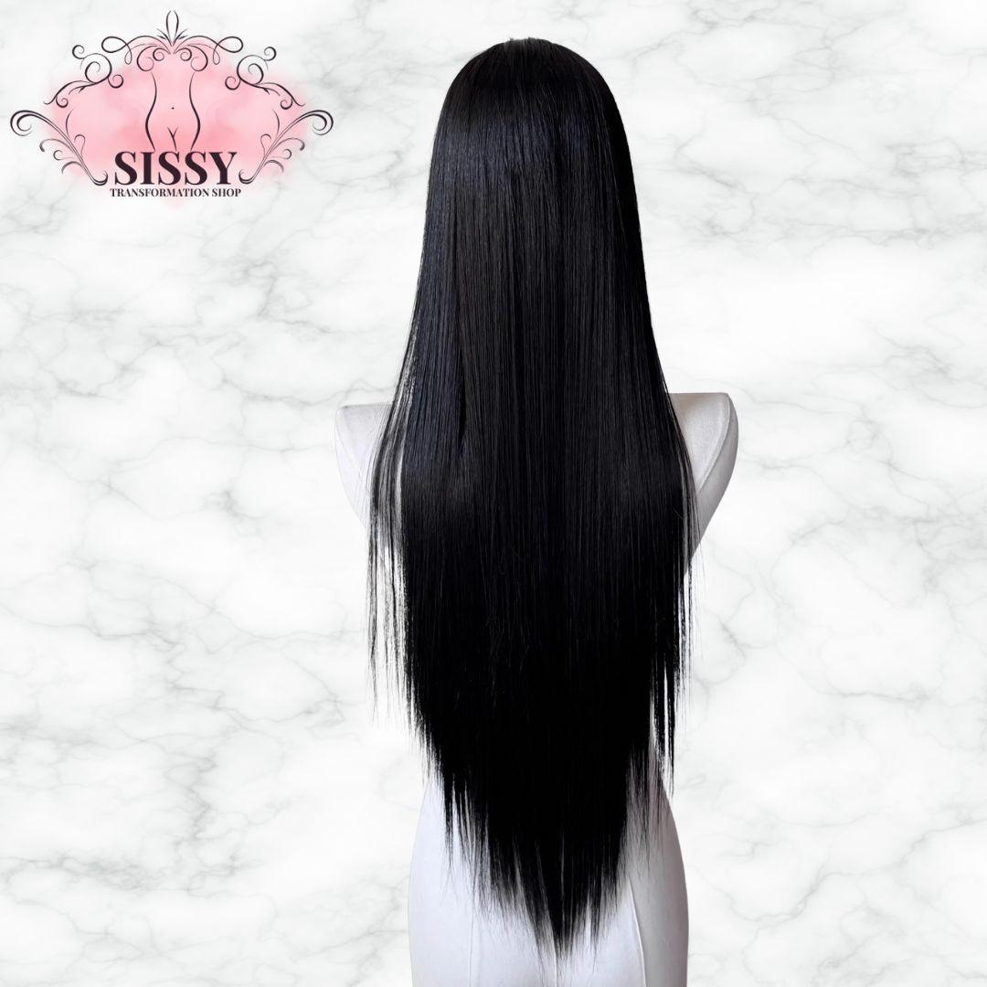 Black Wig 26inch 13x4 Lace Front Wig for Women Lolita Synthetic Wigs Black Hair for Daily Use Cosplay Party Heat-resistant Fiber