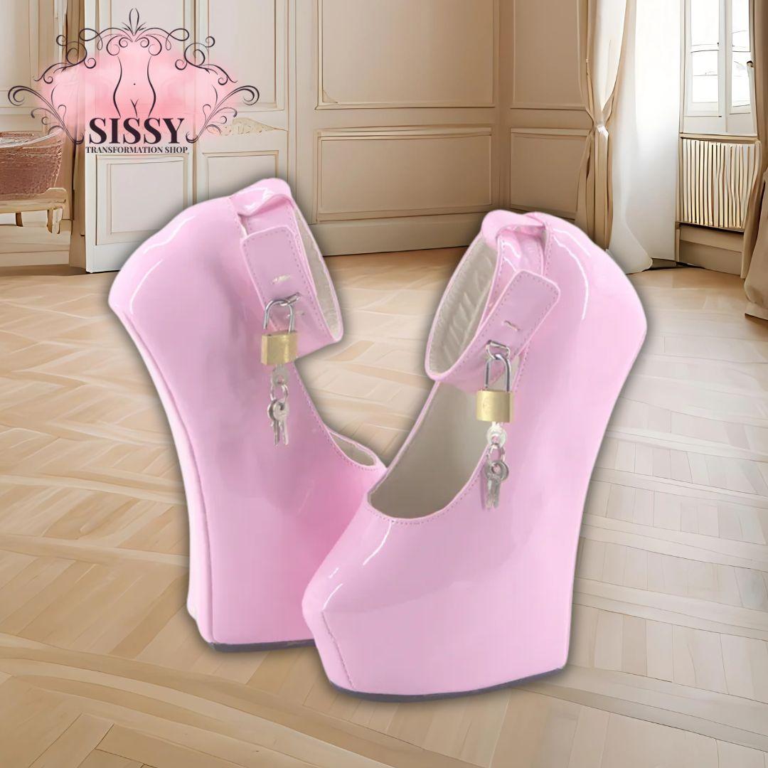 Wonderheel Ultra High Heel 8" Heelless Women Fashion Shoes Sexy Fetish High Heels lockable Padlocks Ankle Straps Platform Shoes