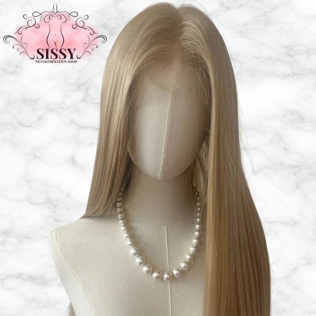 Ashely Platinum Blonde Wig 26inch 13x4 Lace Front Wig Long Straight Synthetic Lace Wigs High temperature Fibers for Cosplay