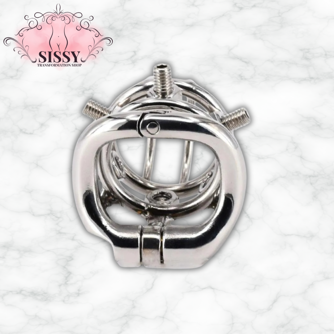 Cage de chasteté homme avec pointes – Acier inoxydable, verrouillage 6 vis