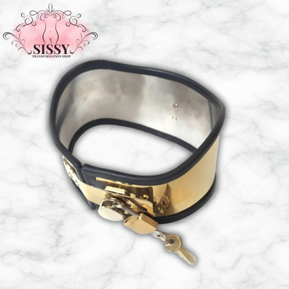 Collier de posture rigide doré – Harnais de cou en acier inoxydable