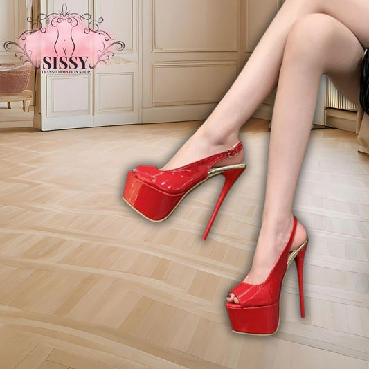 Aphixta 2024 Summer 16cm Super High Thin Heels Pumps Party Disco Dance Pumps Women Peep Toe 5.5cm Platform Girding Buckle