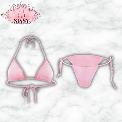 Men's Bra Lingerie Set Big Sac Penis Bag Briefs Bdsm Men's Harness Crop Top Navel Sissy Outfit Body Gay Bikini