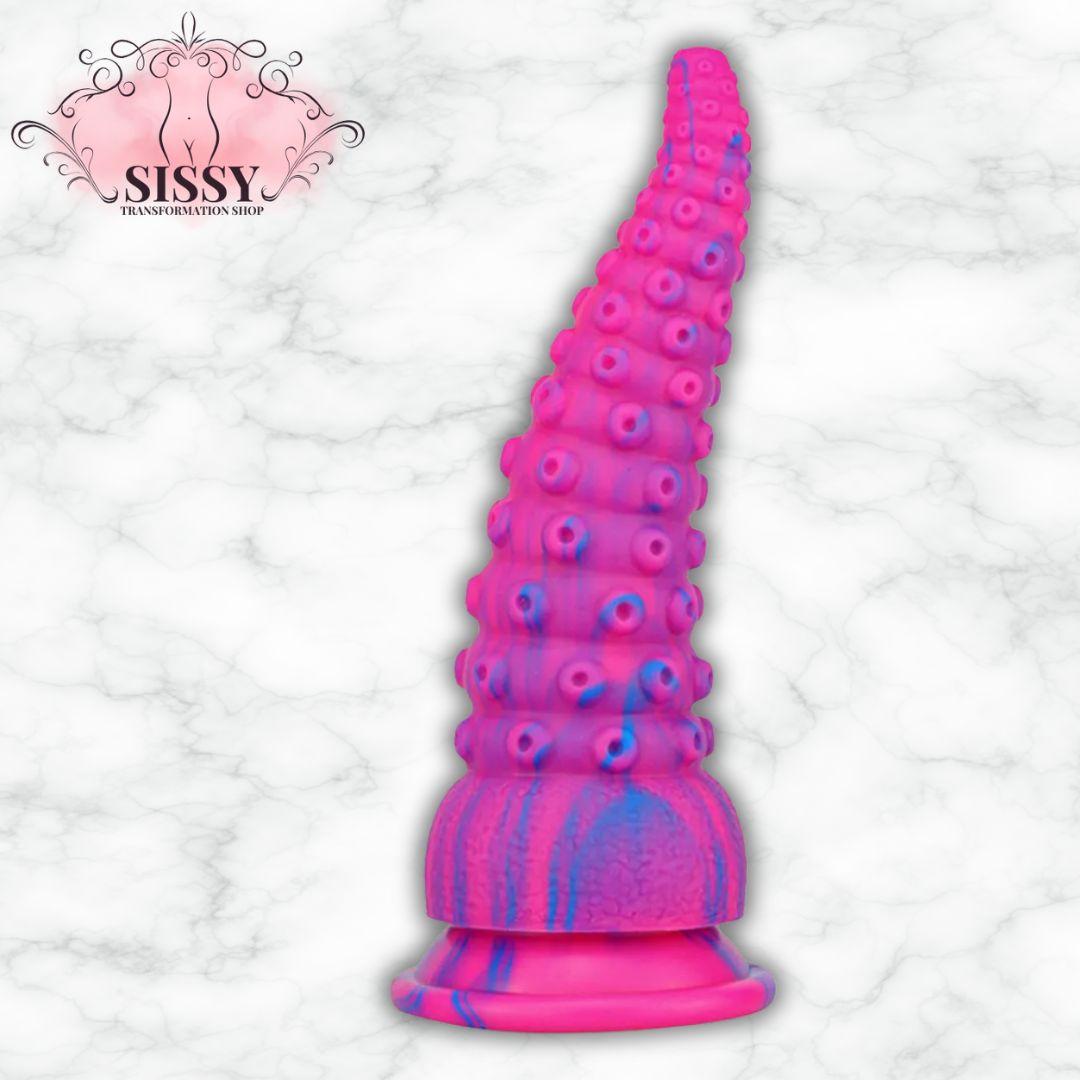 Gode tentacule en silicone, vue d'ensemble avec ventouse