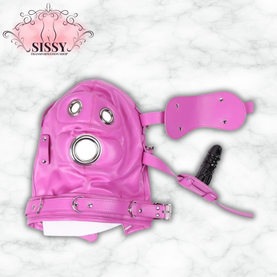 Masque Intégral Gimp verrouillable en cuir PU