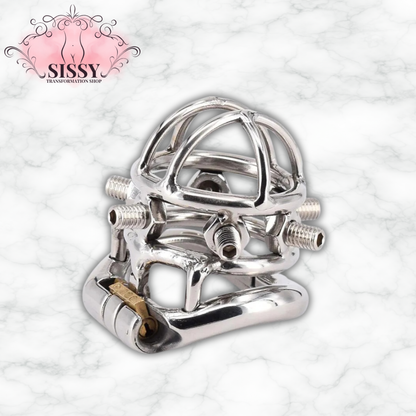 Cage de chasteté homme avec pointes – Acier inoxydable, verrouillage 6 vis