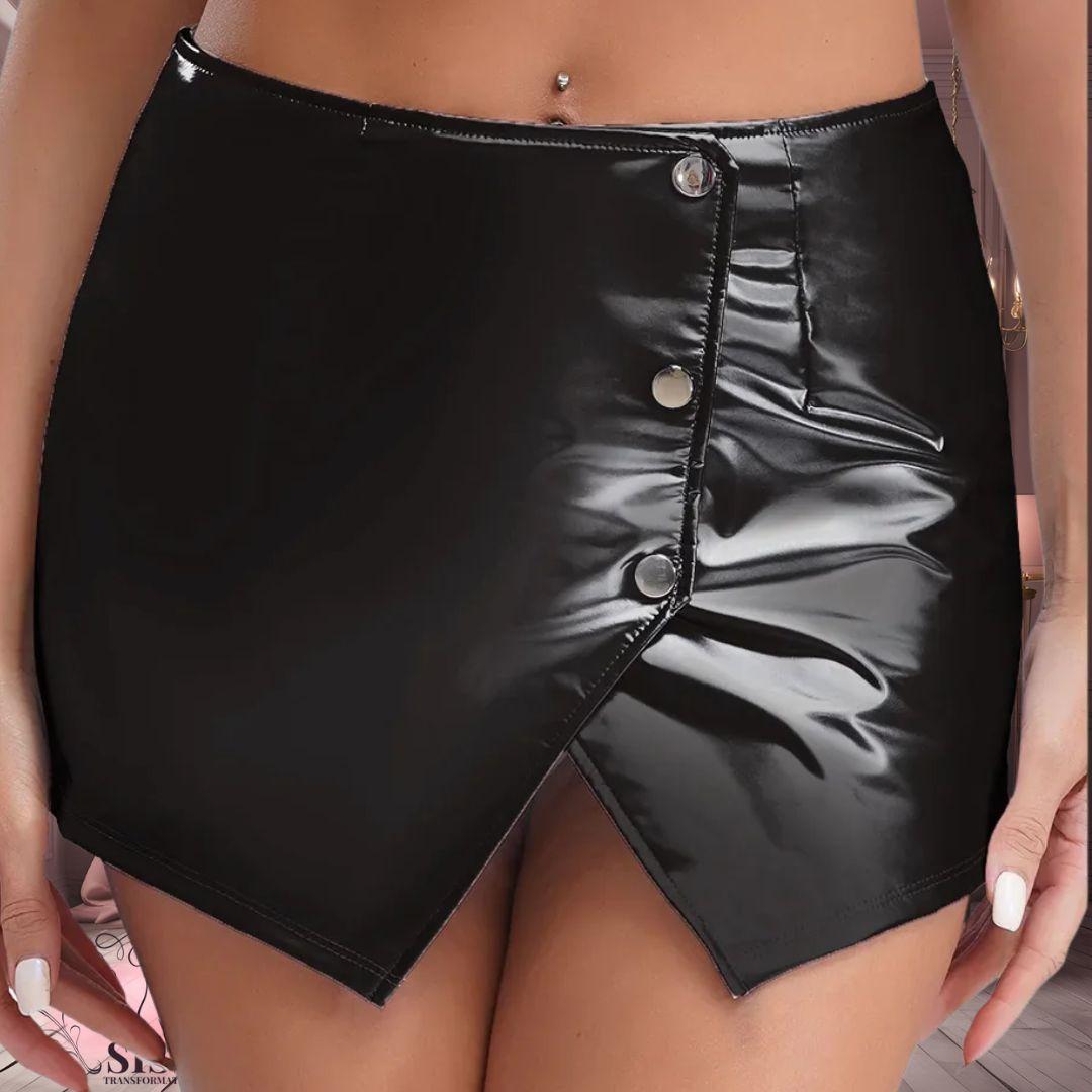 Mini jupe sissy brillante | Univers Bimbo & Séduction