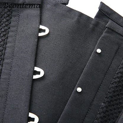 Corset underbust sissy en maille à baleines d'acier, cintrage de la taille