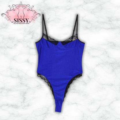 Mens Sexy Bodycon Bodysuit Spaghetti Strap Satin Lace Trimming One Piece Hommes Sissy Lingerie Male Gay Jockstraps One-piece