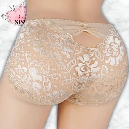 Culotte En Dentelle Florale Transparente Avec Poche Pour Sissy avec motif floral élégant et détail séduisant