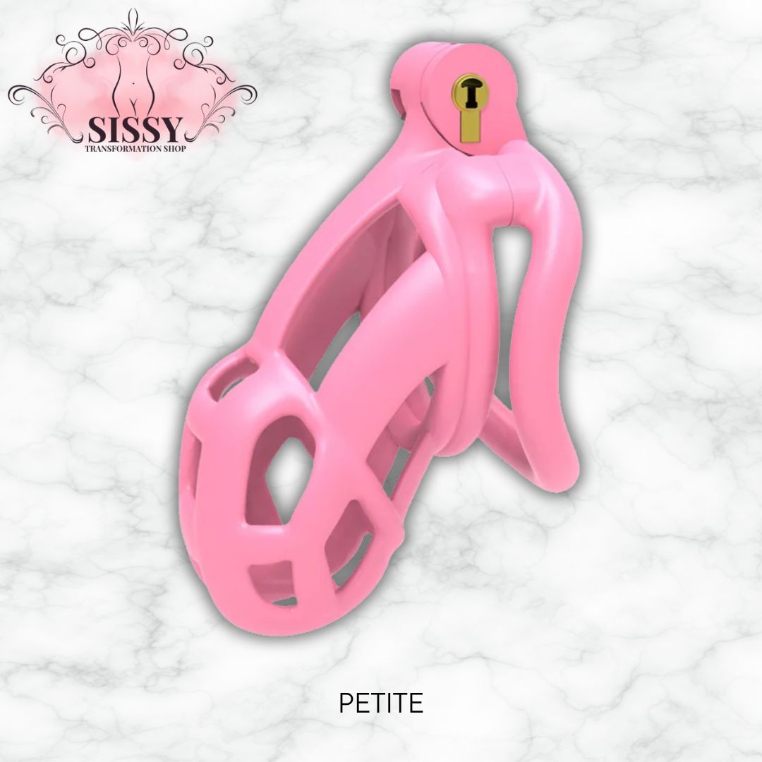 Cage de chasteté Cobra rose petite taille avec cadenas pour contrôle de chasteté
