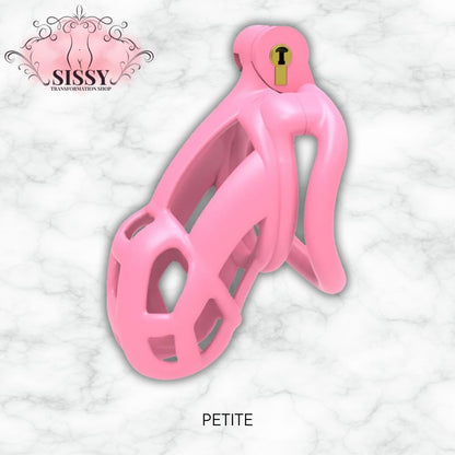 Cage de chasteté Cobra rose petite taille avec cadenas pour contrôle de chasteté