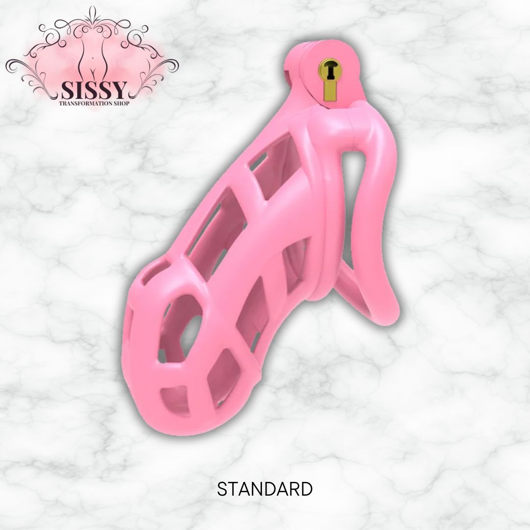 Cage de chasteté Cobra rose en plastique pour accessoires de bondage par Sissy Transformation Shop