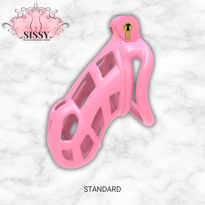 Cage de chasteté Cobra rose en plastique pour accessoires de bondage par Sissy Transformation Shop