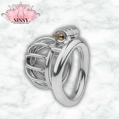 Cage de chasteté Nub en acier avec serrure et design sécurisé pour accessoires Sissy Transformation Shop