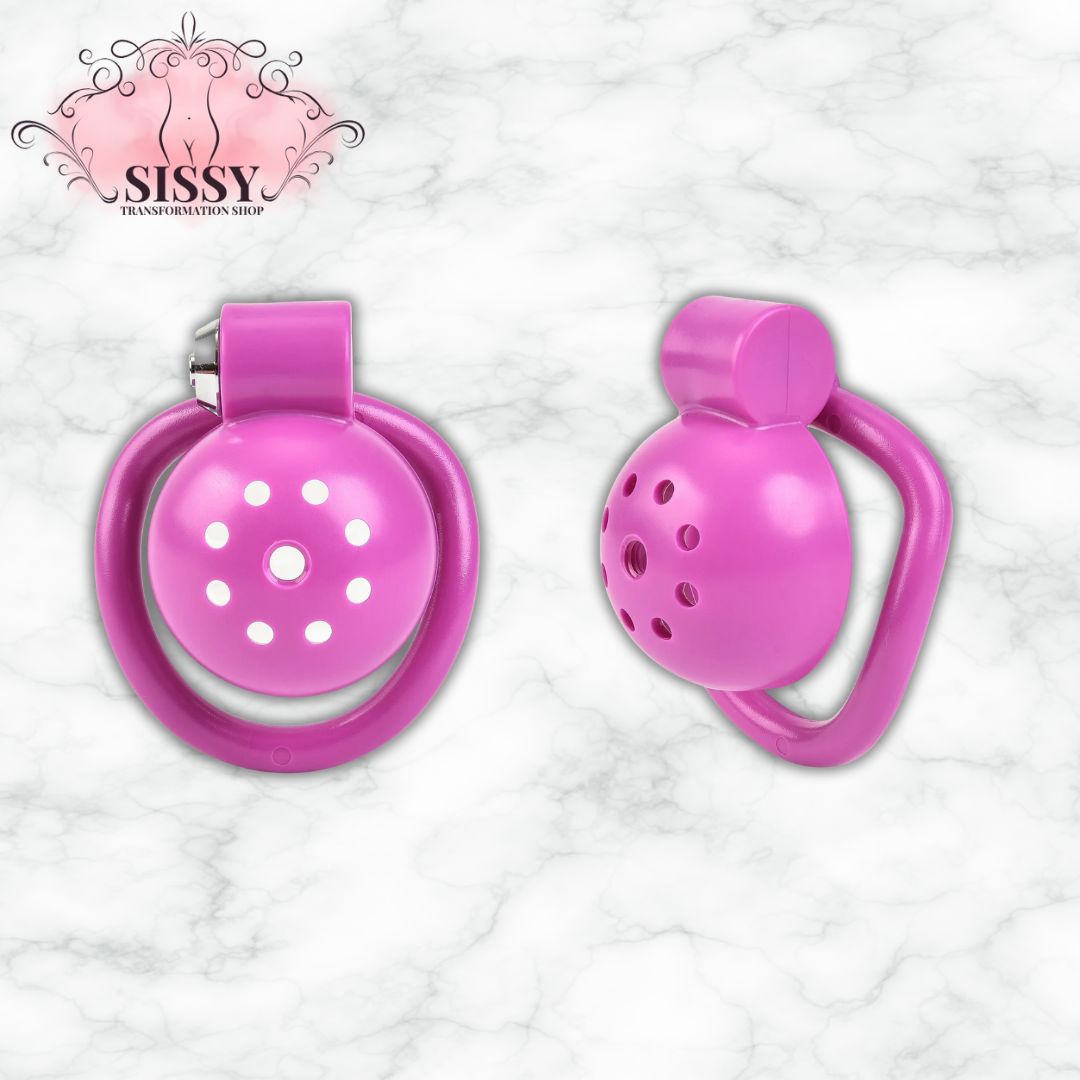 Cage de chasteté Small rose avec serrures pour contrôles intimes par Sissy Transformation Shop