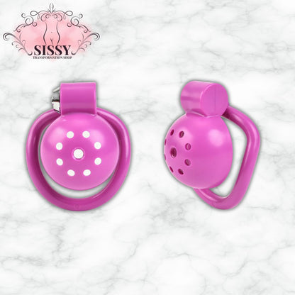 Cage de chasteté Small rose avec serrures pour contrôles intimes par Sissy Transformation Shop