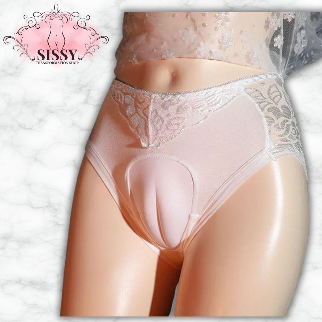 Culotte Gaff Sissy Avec Effet Camel Toe, en dentelle et tissu doux, idéale pour un look audacieux