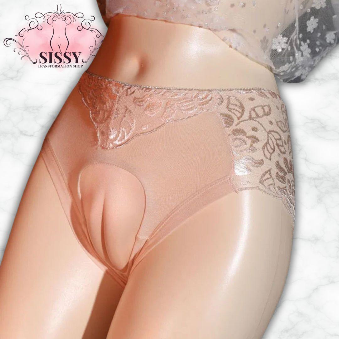 Culotte Gaff Sissy Avec Effet Camel Toe en dentelle, idéale pour une silhouette féminine et sexy