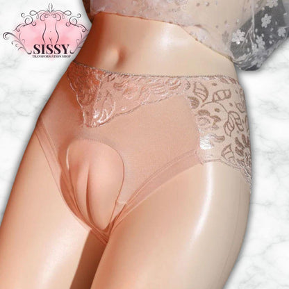 Culotte Gaff Sissy Avec Effet Camel Toe en dentelle, idéale pour une silhouette féminine et sexy