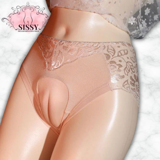 Culotte Gaff Sissy Avec Effet Camel Toe en dentelle, idéale pour une silhouette féminine et sexy