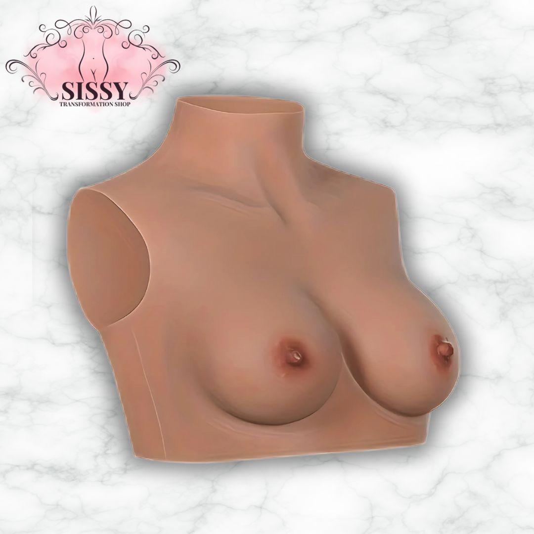 Faux Seins Silicone Bonnet B Pour Sissy, accessoires réalistes pour transformation et intensification du look.