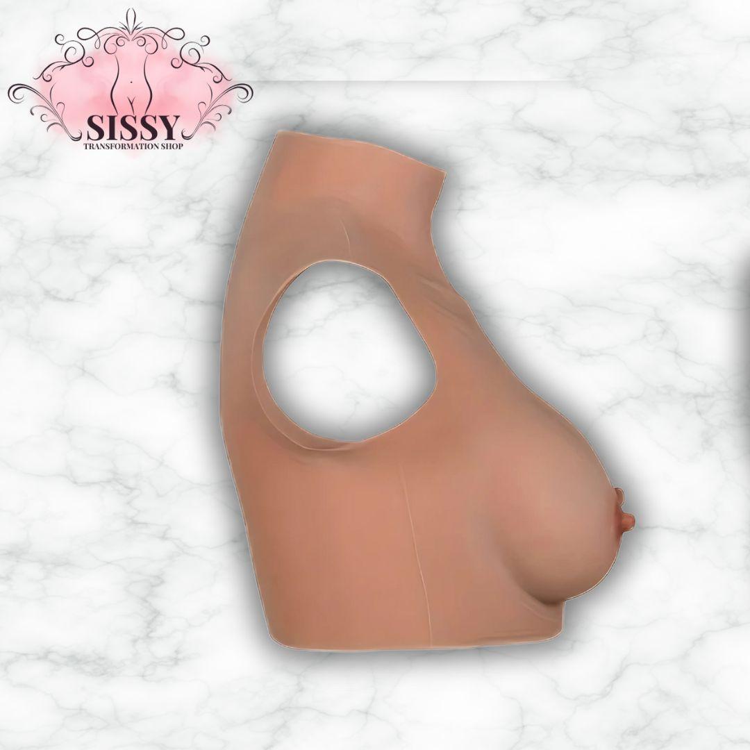 Faux Seins Silicone Bonnet B Pour Sissy, accessoire réaliste en silicone pour transformation
