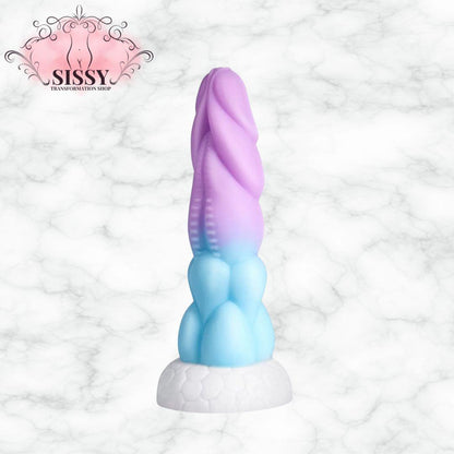 Gode monstre réaliste bleu et violet avec base texturée de Sissy Transformation Shop