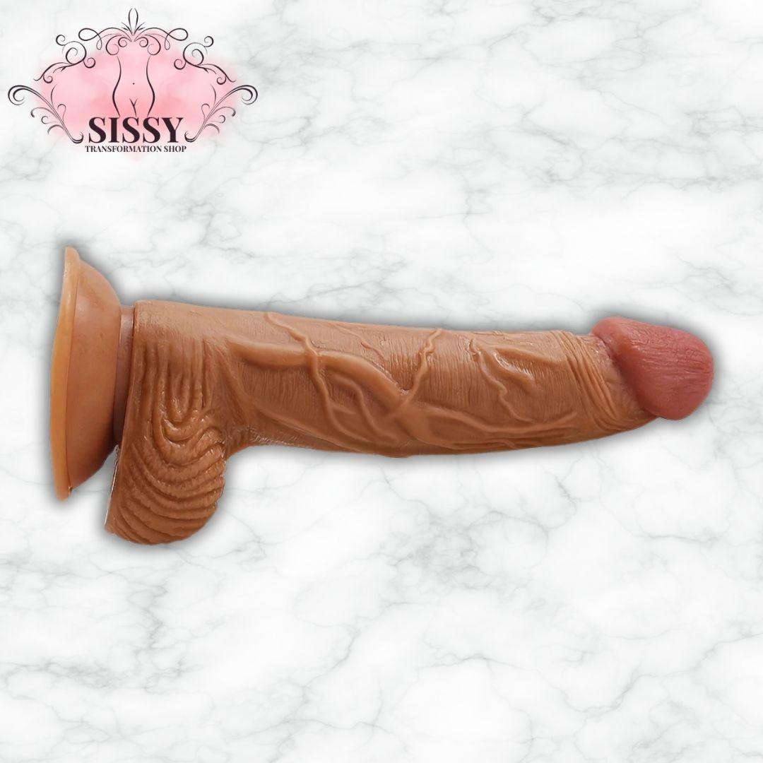 Gode Réaliste Doux en silicone avec ventouse pour des moments intimes de plaisir.