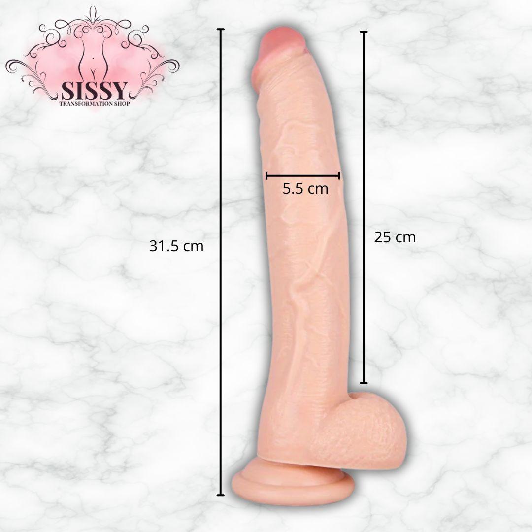 Gode Réaliste en Silicone de 25 cm de long et 5,5 cm de large, parfait pour des moments intimes