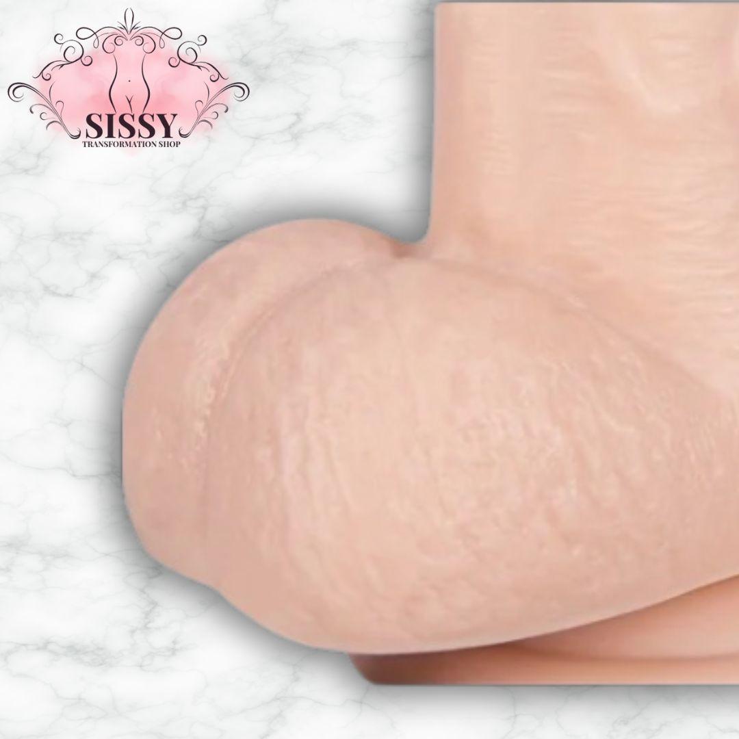 Gode Réaliste en Silicone beige avec texture réaliste pour une expérience intime agréable