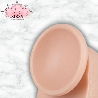 Gode Réaliste en Silicone de couleur beige avec base pour un plaisir optimal