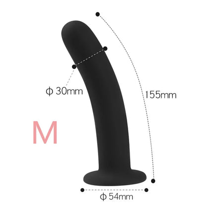 Plug anal initiation taille M noir en silicone avec base large pour confort et sécurité